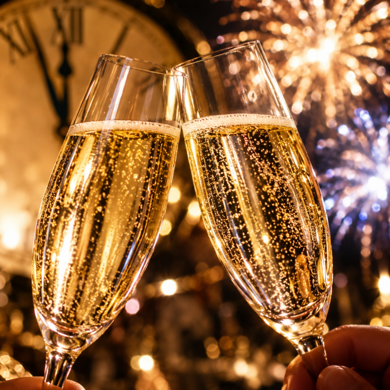sylvester party champagne
